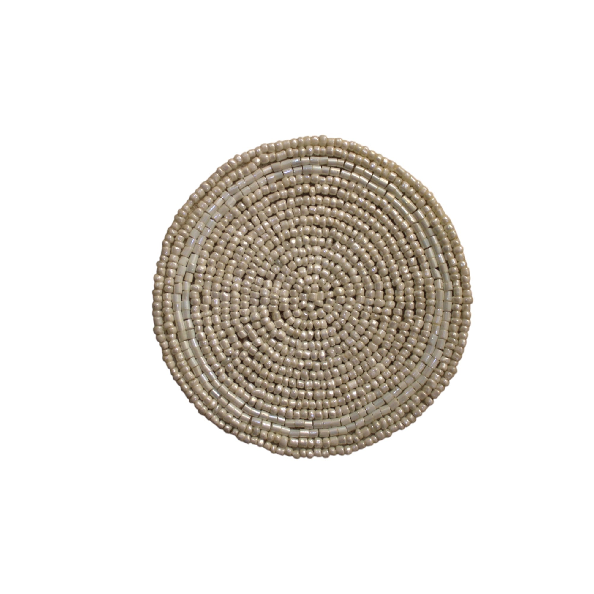 Beaded Coaster in White Colour Set of Four